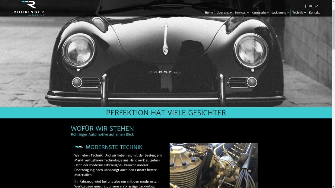 Referenz Website von Rohringer Automotive